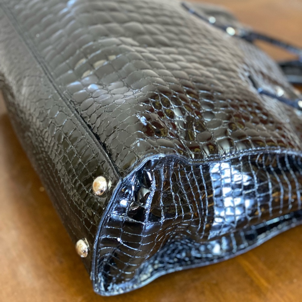 Michael Kors Black Embossed Snakeskin Leather Tote - Picture 15 of 15